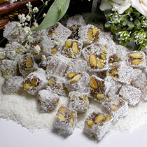 TURKISH DELIGHT WITH DOUBLE PISTACHIO SHREDDED COCONUT